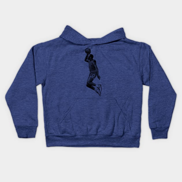 Michael Jordan Dunk  // Drawing Art Kids Hoodie by Ubbay-cool